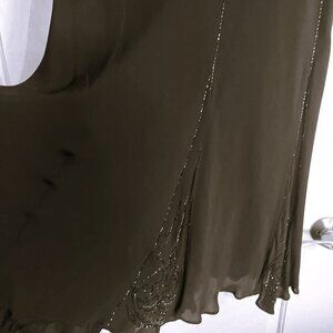 Elena Mirò Beaded Silk Maxi Skirt | Designer